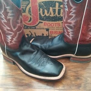 Justin Bent Rail Cowboy Boots Sz 10EE